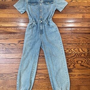 Zara Youth Light Blue Denim Overalls